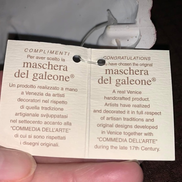 New Vintage Authentic La Maschera Del Galeone Hand Crafted ceramic gems mask - Picture 4 of 5